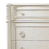 Dorie 52 Inch Tall Dresser Chest 5 Drawers Molded Trim Ivory White Wood By Casagear Home BM312367