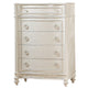 Dorie 52 Inch Tall Dresser Chest 5 Drawers Molded Trim Ivory White Wood By Casagear Home BM312367