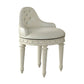 Dorie 21 Inch Swivel Chair Vanity Stool Low Back Ivory White Faux Leather By Casagear Home BM312368