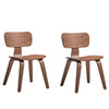 Aon 22 Inch Side Dining Chair Set of 2 Curved Back Wood Walnut Brown By Casagear Home BM312371