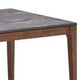 Evis 63 Inch Dining Table, Marble Grain Faux Stone Top, Walnut Brown Wood By Casagear Home