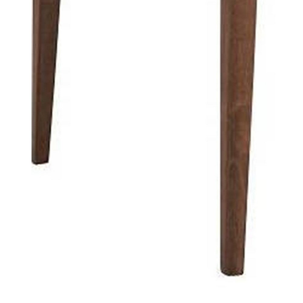 Evis 63 Inch Dining Table, Marble Grain Faux Stone Top, Walnut Brown Wood By Casagear Home