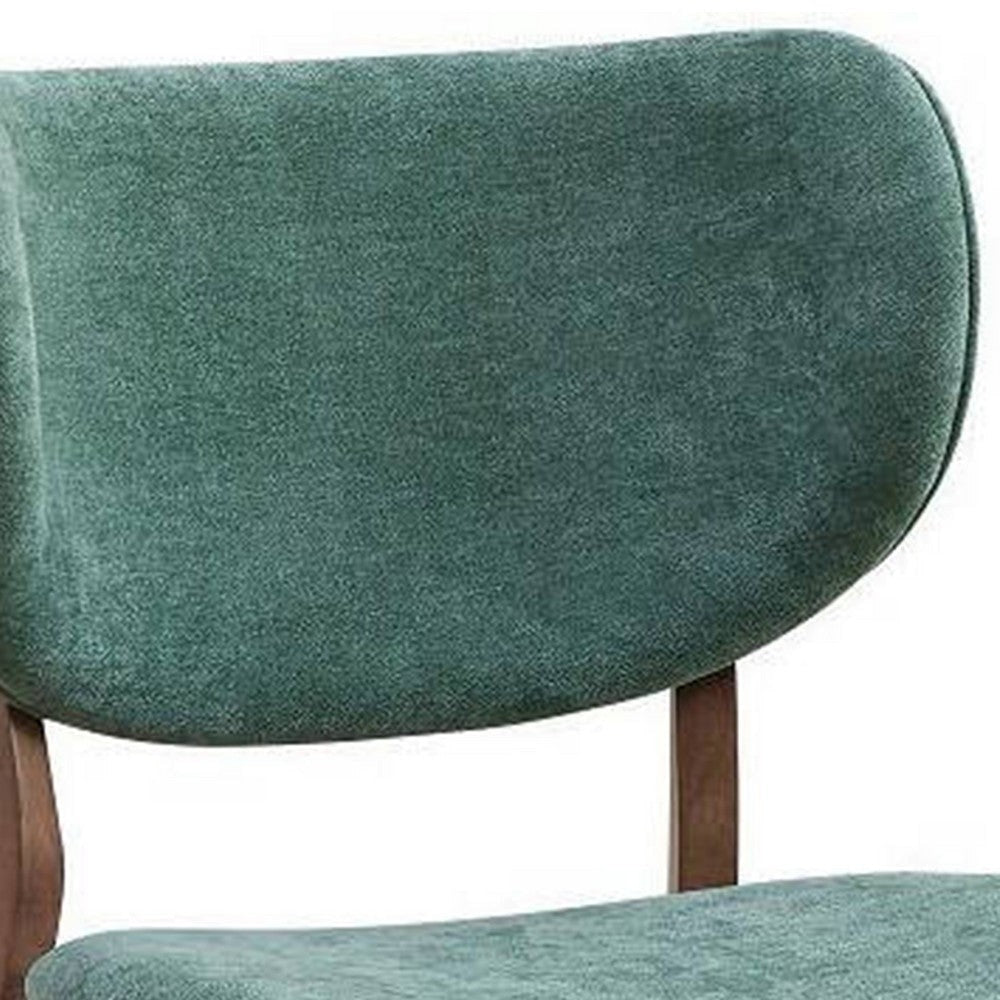 Evis 23’’ Side Dining Chair Set of 2 Brown Wood Green Fabric By Casagear Home BM312375