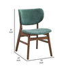 Evis 23’’ Side Dining Chair Set of 2 Brown Wood Green Fabric By Casagear Home BM312375