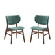 Evis 23’’ Side Dining Chair Set of 2 Brown Wood Green Fabric By Casagear Home BM312375