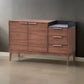 Evis 53 Inch Sideboard Server Console, 2 Cabinets, Stone Top, Walnut Brown By Casagear Home