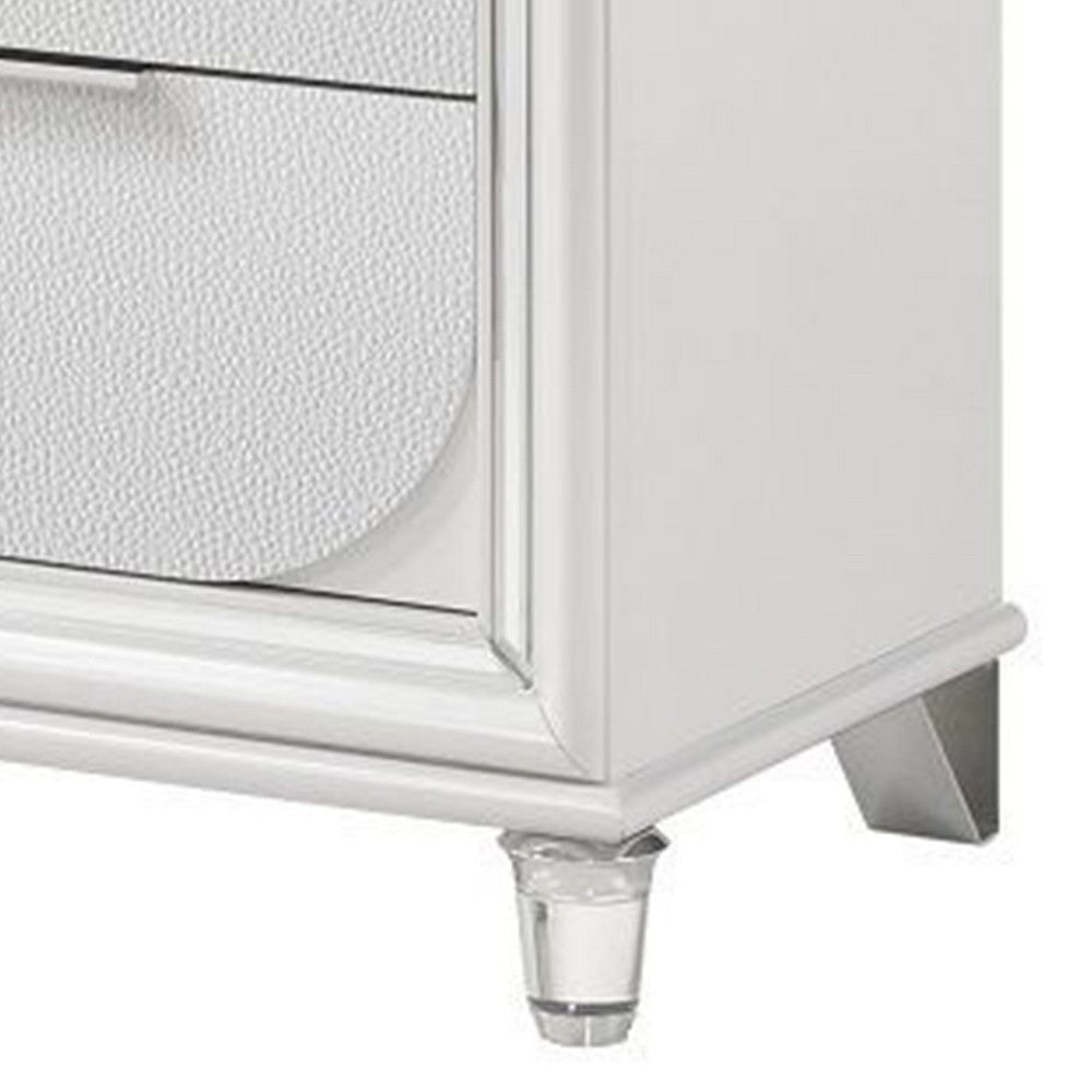 Rara 64 Inch Wide Dresser 6 Drawers Mirror Trim Acrylic Legs White By Casagear Home BM312378