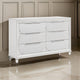 Rara 64 Inch Wide Dresser 6 Drawers Mirror Trim Acrylic Legs White By Casagear Home BM312378