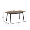 Anae 51-63 Inch Dining Table, Butterfly Leaf, Brown Wood Top, Black Legs By Casagear Home