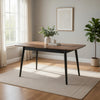 Anae 51-63 Inch Dining Table, Butterfly Leaf, Brown Wood Top, Black Legs By Casagear Home