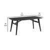 Iora 71 Inch Dining Table, Industrial Style, Rounded Corners, Black Wood By Casagear Home