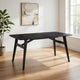 Iora 71 Inch Dining Table, Industrial Style, Rounded Corners, Black Wood By Casagear Home