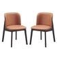 Iora 22 Inch Side Dining Chair Set of 2 Ergonomic Brown Fabric Black By Casagear Home BM312383