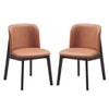 Iora 22 Inch Side Dining Chair Set of 2 Ergonomic Brown Fabric Black By Casagear Home BM312383