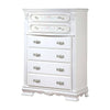 Auri 52 Inch Tall Dresser Chest 5 Drawers Crown Molding White Wood By Casagear Home BM312390