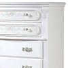 Auri 52 Inch Tall Dresser Chest 5 Drawers Crown Molding White Wood By Casagear Home BM312390