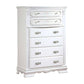 Auri 52 Inch Tall Dresser Chest, 5 Drawers, Crown Molding, White Wood By Casagear Home