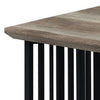 Nori 47 Inch Coffee Table Distressed Brown Top Black Metal Slatted Base By Casagear Home BM312391