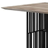 Nori 72 Inch Dining Table Distressed Brown Top Black Metal Slatted Base By Casagear Home BM312392