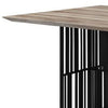 Nori 72 Inch Dining Table, Distressed Brown Top, Black Metal Slatted Base By Casagear Home