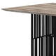 Nori 72 Inch Dining Table, Distressed Brown Top, Black Metal Slatted Base By Casagear Home