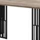 Nori 72 Inch Dining Table, Distressed Brown Top, Black Metal Slatted Base By Casagear Home