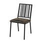 Nori 24 Inch Side Dining Chair Set of 2 Slatted Back Faux Leather Black By Casagear Home BM312393