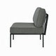 Rain 33 Inch Patio Side Chair, Armless, Sectional, Black Metal, Gray Fabric By Casagear Home