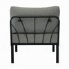 Rain 33 Inch Patio Side Chair, Armless, Sectional, Black Metal, Gray Fabric By Casagear Home