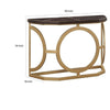 50 Inch Console Table Leather Upholstered Top Nailhead Trim Wood Gold By Casagear Home BM312405