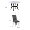 5 Piece Dining Table and Chairs Set Black Wood Fabric Faux Stone Top By Casagear Home BM312407