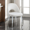 22 Inch Side Dining Chair Set of 2, Plush White Velvet, Metal and Wood Base By Casagear Home