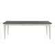 Kate 72-90 Inch Dining Table, Gray Extendable Rectangular Top, White Wood By Casagear Home