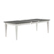 Kate 72-90 Inch Dining Table, Gray Extendable Rectangular Top, White Wood By Casagear Home