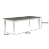 Kate 72-90 Inch Dining Table, Gray Extendable Rectangular Top, White Wood By Casagear Home