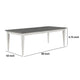 Kate 72-90 Inch Dining Table, Gray Extendable Rectangular Top, White Wood By Casagear Home