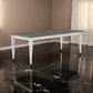 Kate 72-90 Inch Dining Table, Gray Extendable Rectangular Top, White Wood By Casagear Home