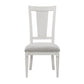 Kate 24 Inch Side Dining Chair Set of 2 Light Gray Linen White Wood Frame By Casagear Home BM312415