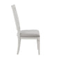 Kate 24 Inch Side Dining Chair Set of 2 Light Gray Linen White Wood Frame By Casagear Home BM312415