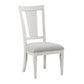 Kate 24 Inch Side Dining Chair Set of 2 Light Gray Linen White Wood Frame By Casagear Home BM312415