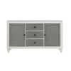 Kate 70 Inch Sideboard Server Console 3 Drawers 2 Cabinets Gray White By Casagear Home BM312417