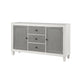 Kate 70 Inch Sideboard Server Console 3 Drawers 2 Cabinets Gray White By Casagear Home BM312417