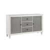 Kate 70 Inch Sideboard Server Console 3 Drawers 2 Cabinets Gray White By Casagear Home BM312417