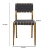 22 Inch Dining Side Chair Set of 2 Woven Black Polyester Brown Oak Wood By Casagear Home BM312423