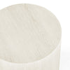 Cecil 22 Inch Side End Table Round Oak Veneer Plinth Base White Wash By Casagear Home BM312426