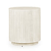 Cecil 22 Inch Side End Table Round Oak Veneer Plinth Base White Wash By Casagear Home BM312426