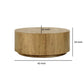 Cecil 42 Inch Coffee Table Round Oak Veneer Frame Plinth Base Warm Brown By Casagear Home BM312430