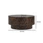 Cetril 40 Inch Round Coffee Table Platform Plinth Base Brown Mango Wood By Casagear Home BM312437