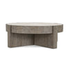 Vivel 52 Inch Coffee Table Round Reclaimed Pine Wood Top Crossed Base By Casagear Home BM312439