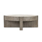 Vivel 52 Inch Coffee Table, Round Reclaimed Pine Wood Top, Crossed Base By Casagear Home